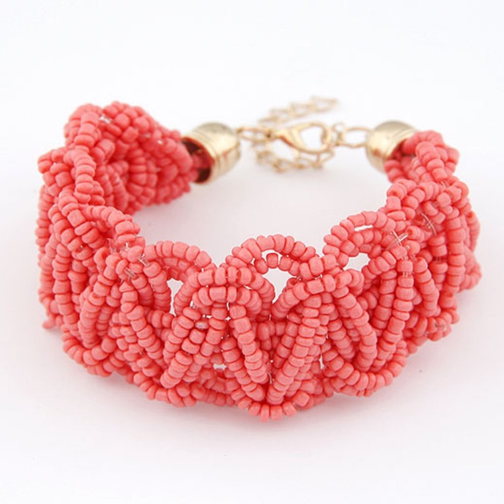 Handmade Bohemian Style Mini Rice Beads Weave Bracelet